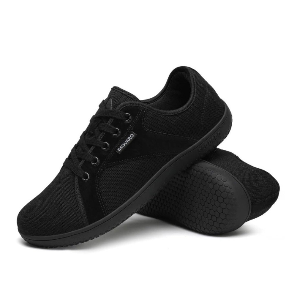 SAGUARO Free Walker Luck I 91BK Barefoot Shoes Black.Sz EU 41.Zero Drop Unisex